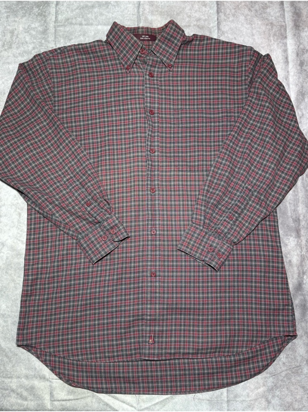 Nordstrom Men's Red and Green Plaid Button-Down Shirt